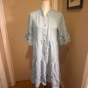 Light Blue Ruffle Sleeve Dress M